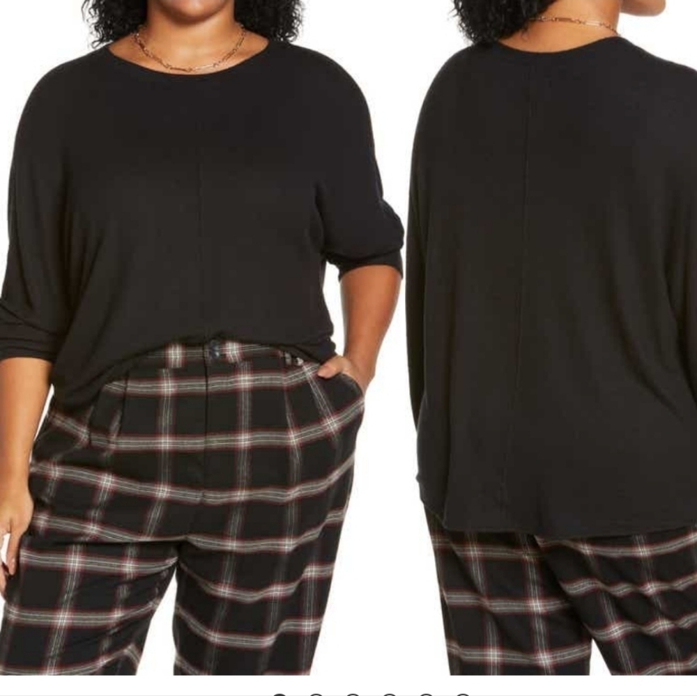 Treasure & Bond Women's Sweatshirt Black Size 2XL Long-Sleeve Pullover NWT